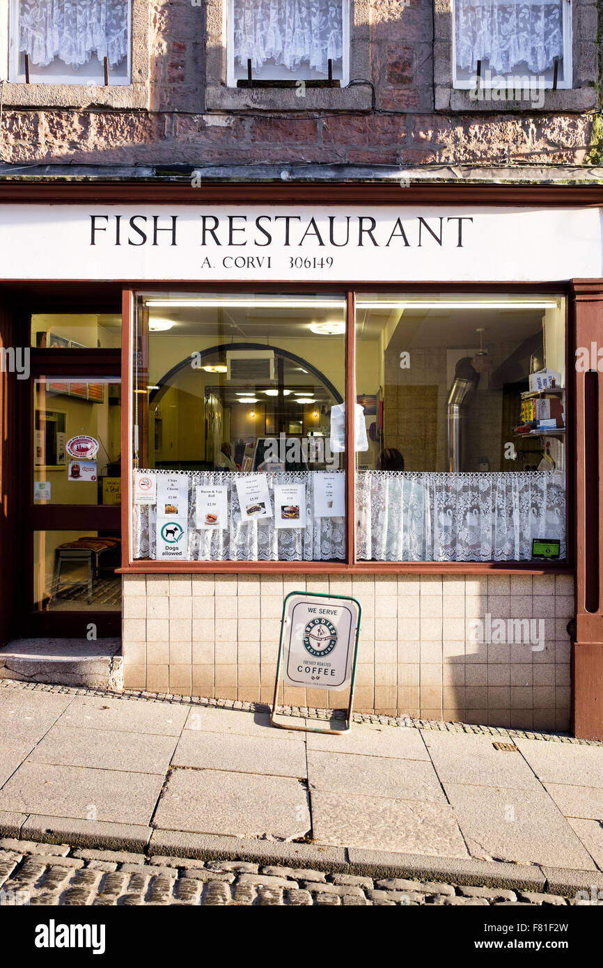 Exterior of a traditional fish restaurant in Berwick-upon-Tweed, Northumberland, UK. Stock Photo