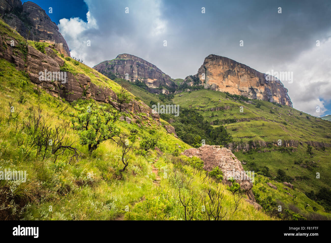 Panoramic view of the Drakensberg National Park in Kwazulu Natal Stock ...