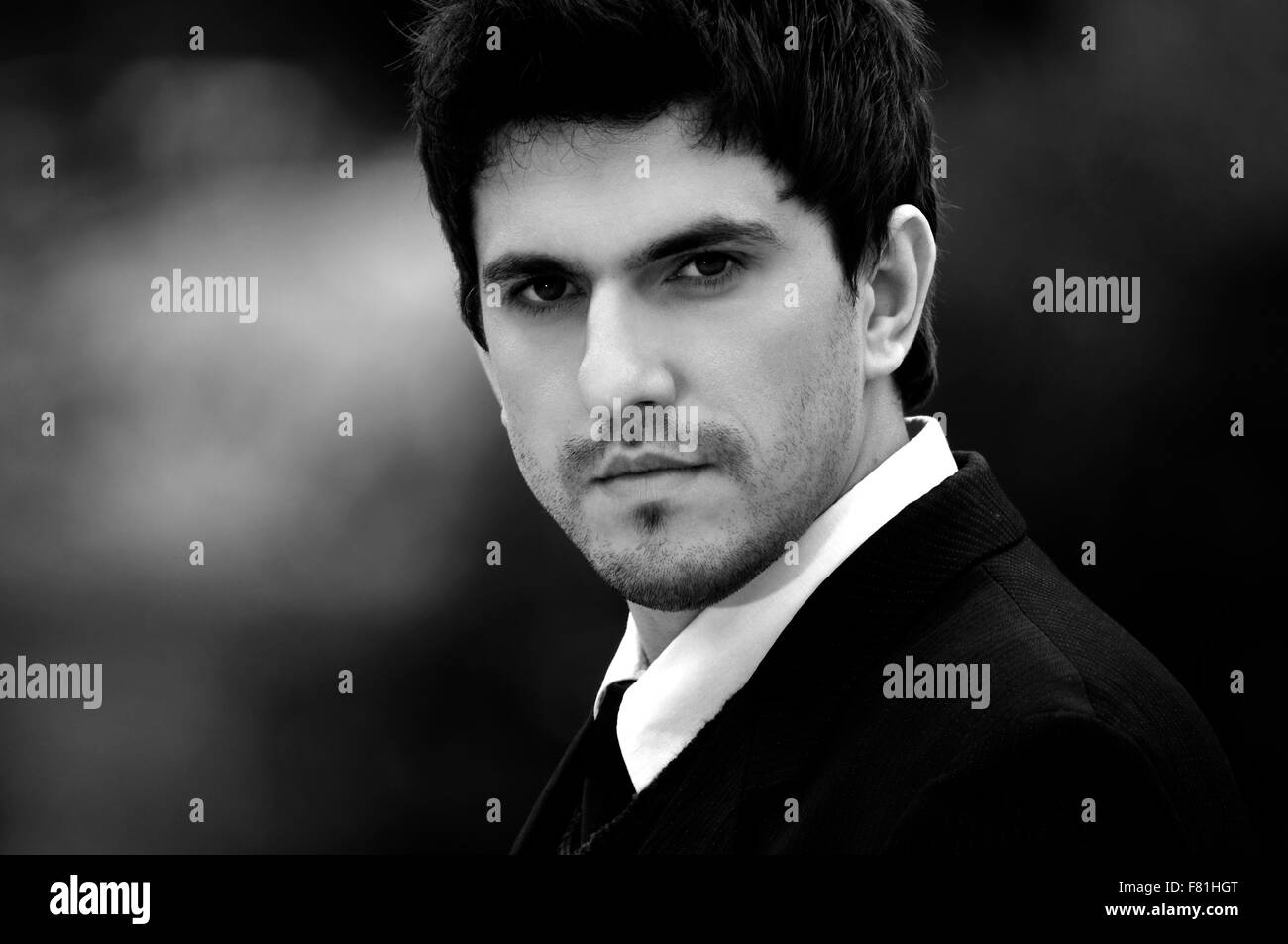 Portrait successful young caucasian Black and White Stock Photos ...