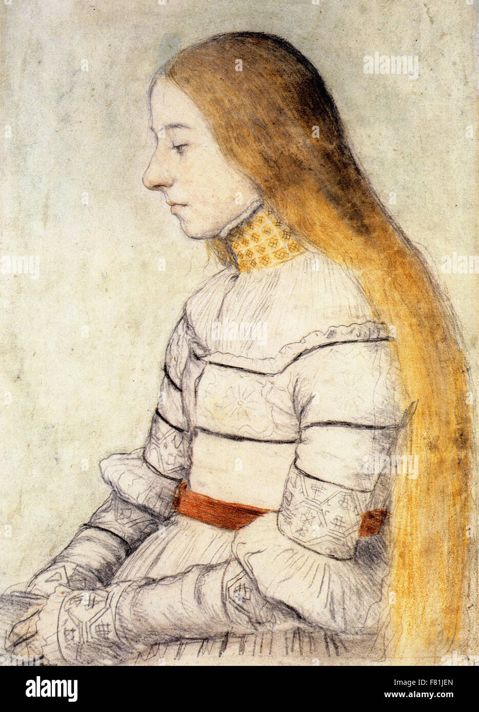 Hans Holbein the Younger - Portrait of Anna Meyer Stock Photo