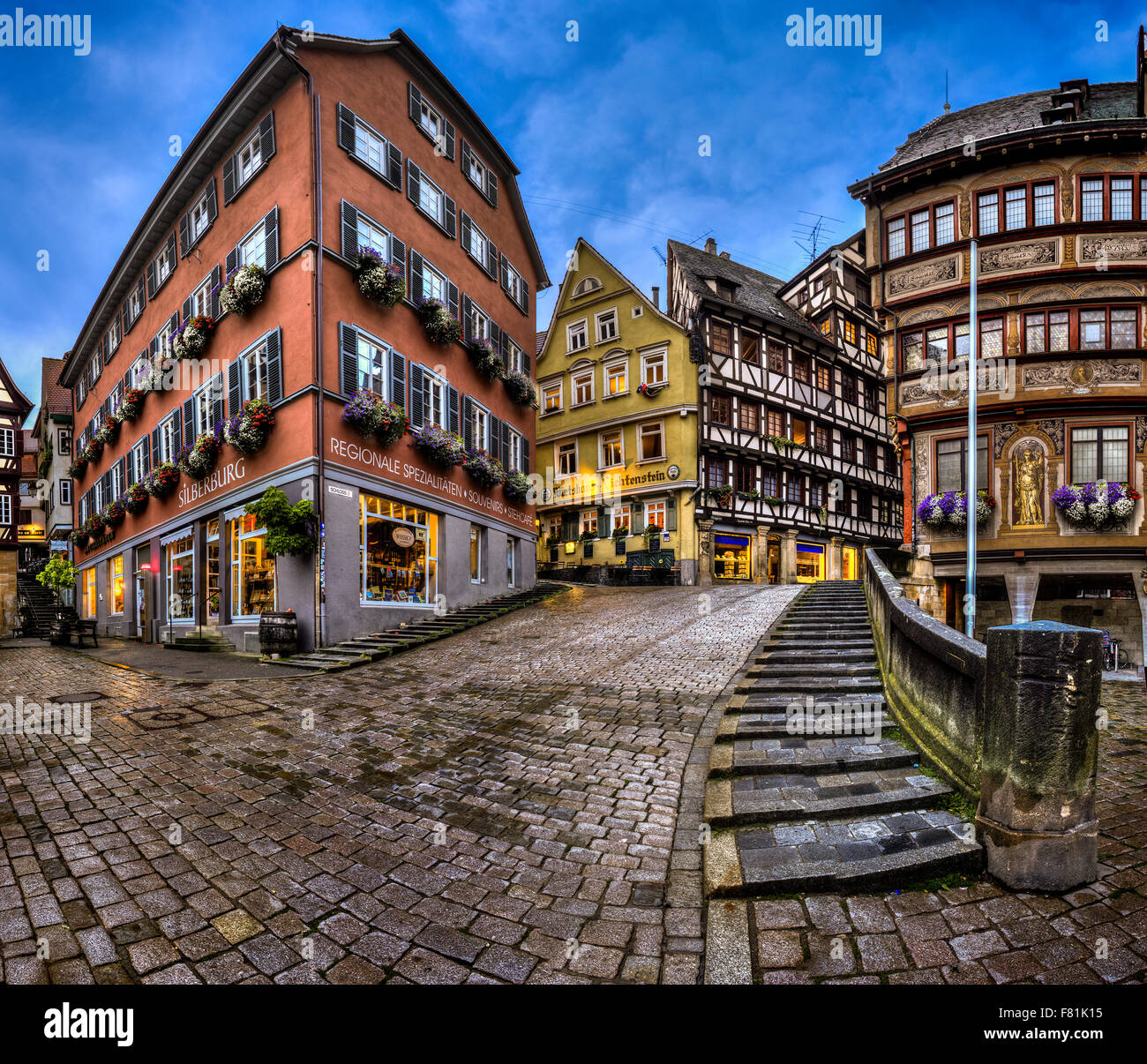 Market square with town hall, Tuebingen, Germany Stock Photo Alamy