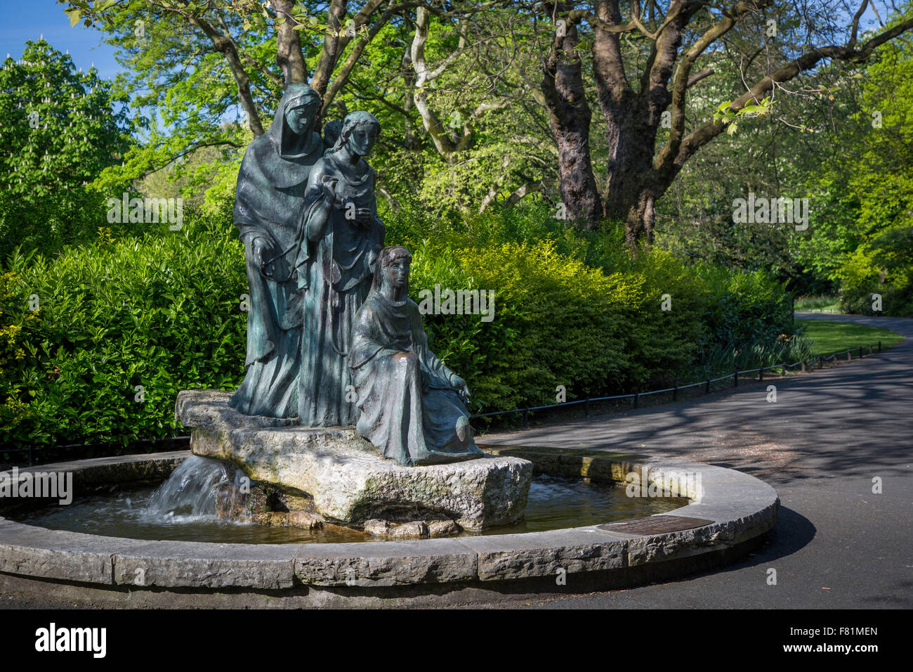 Statue of thanks from Germany to Ireland, St Stephens Green, Dublin, Ireland Stock Photo