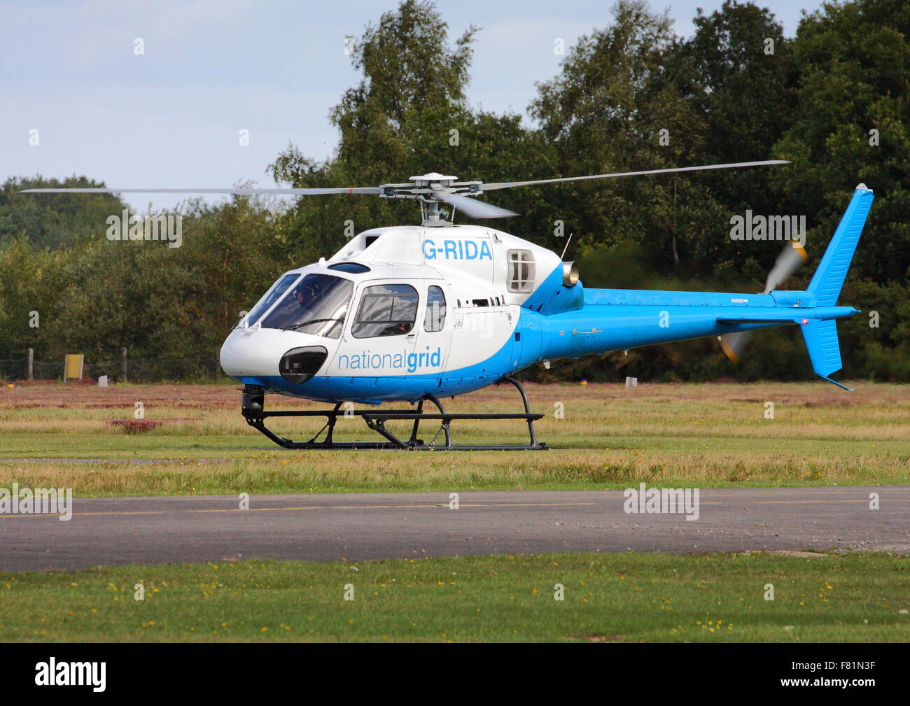 National Grid helicopter at Blackbushe Airport, Camberley Stock Photo