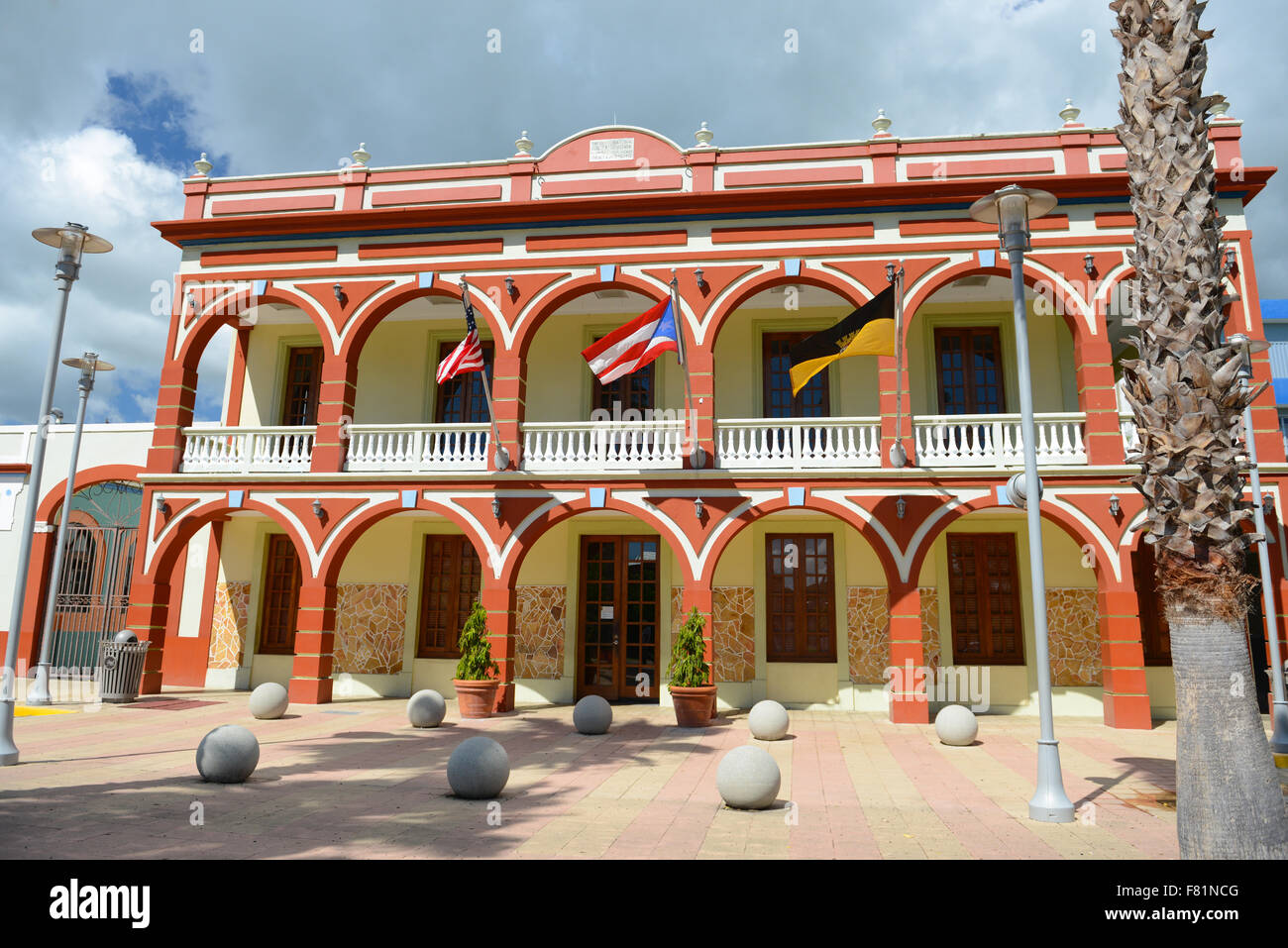 City Hall (Casa Alcadia) of the town of Yauco, Puerto Rico. USA territory. Caribbean Island. Stock Photo