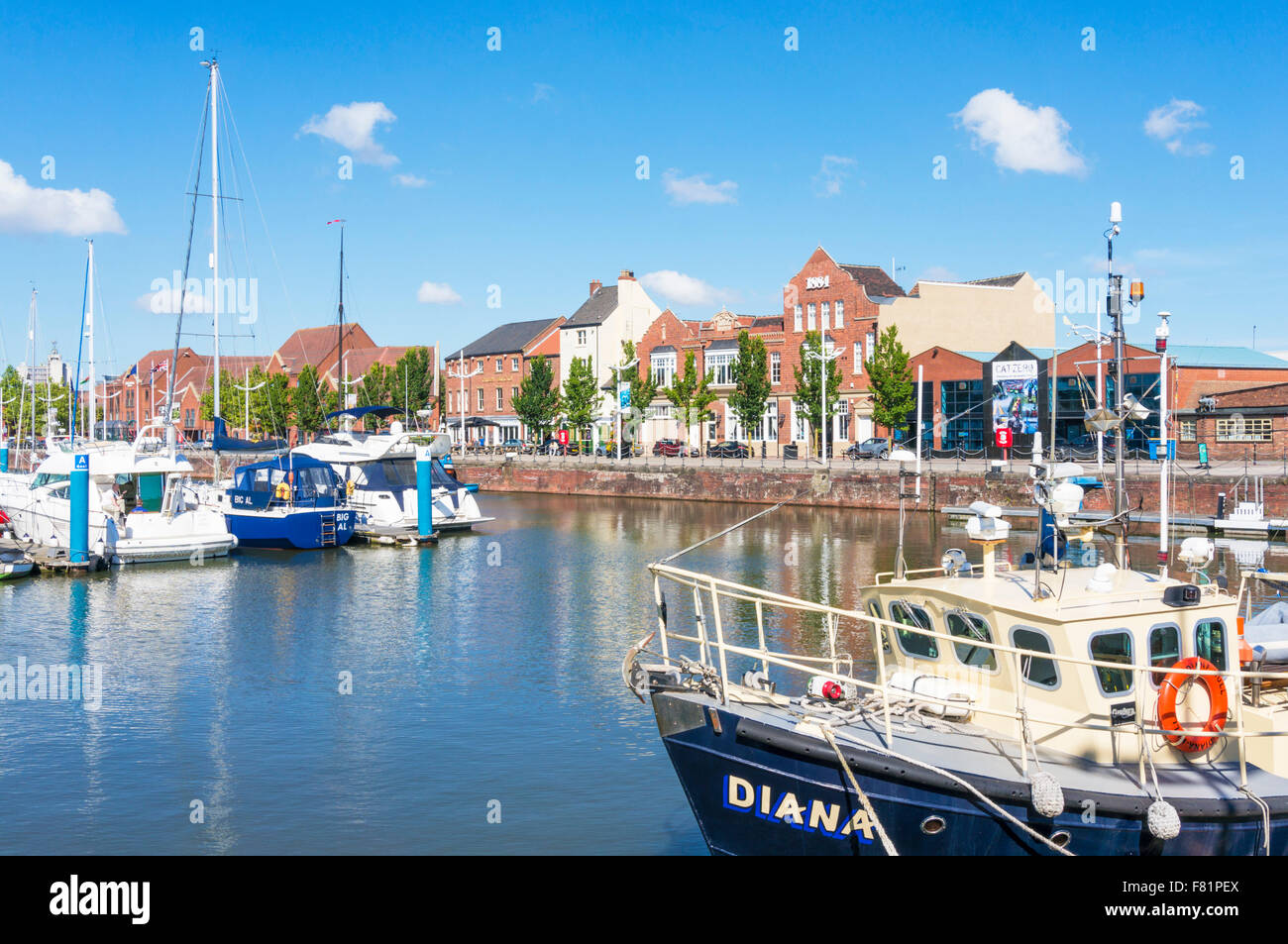 Sunny weather at Hull Marina Humber docks Kingston upon Hull Yorkshire