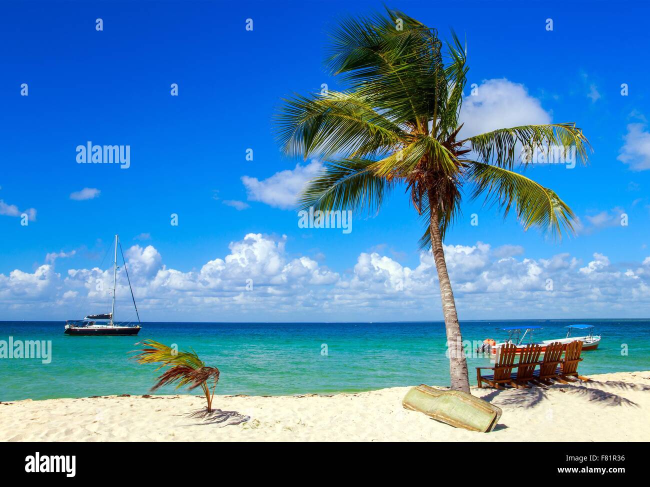 Beautiful caribbean beach on Saona island, Dominican Republic Stock Photo