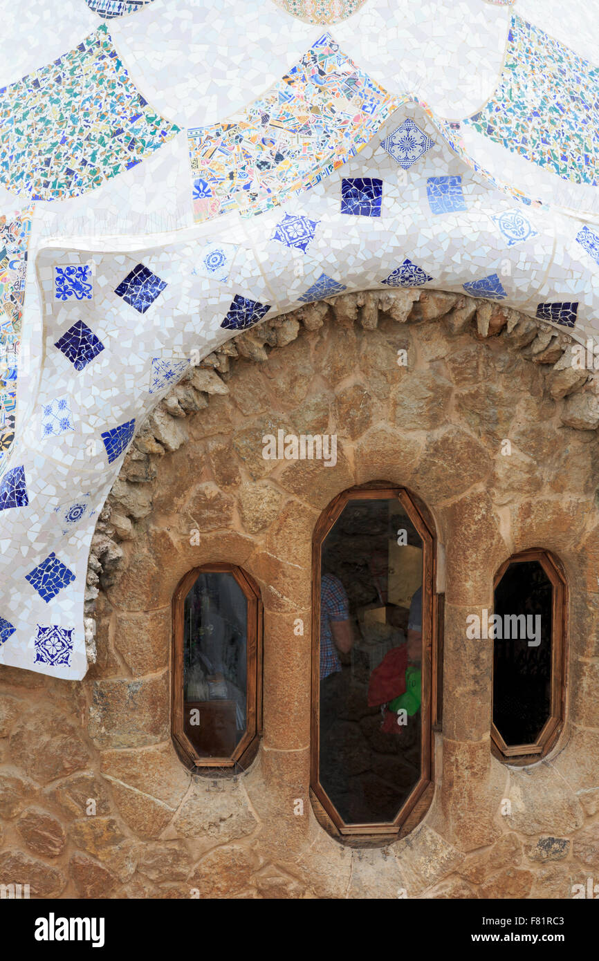 Porter's Lodge in Park Guell, Barcelona, Catalonia, Spain, Europe Stock Photo