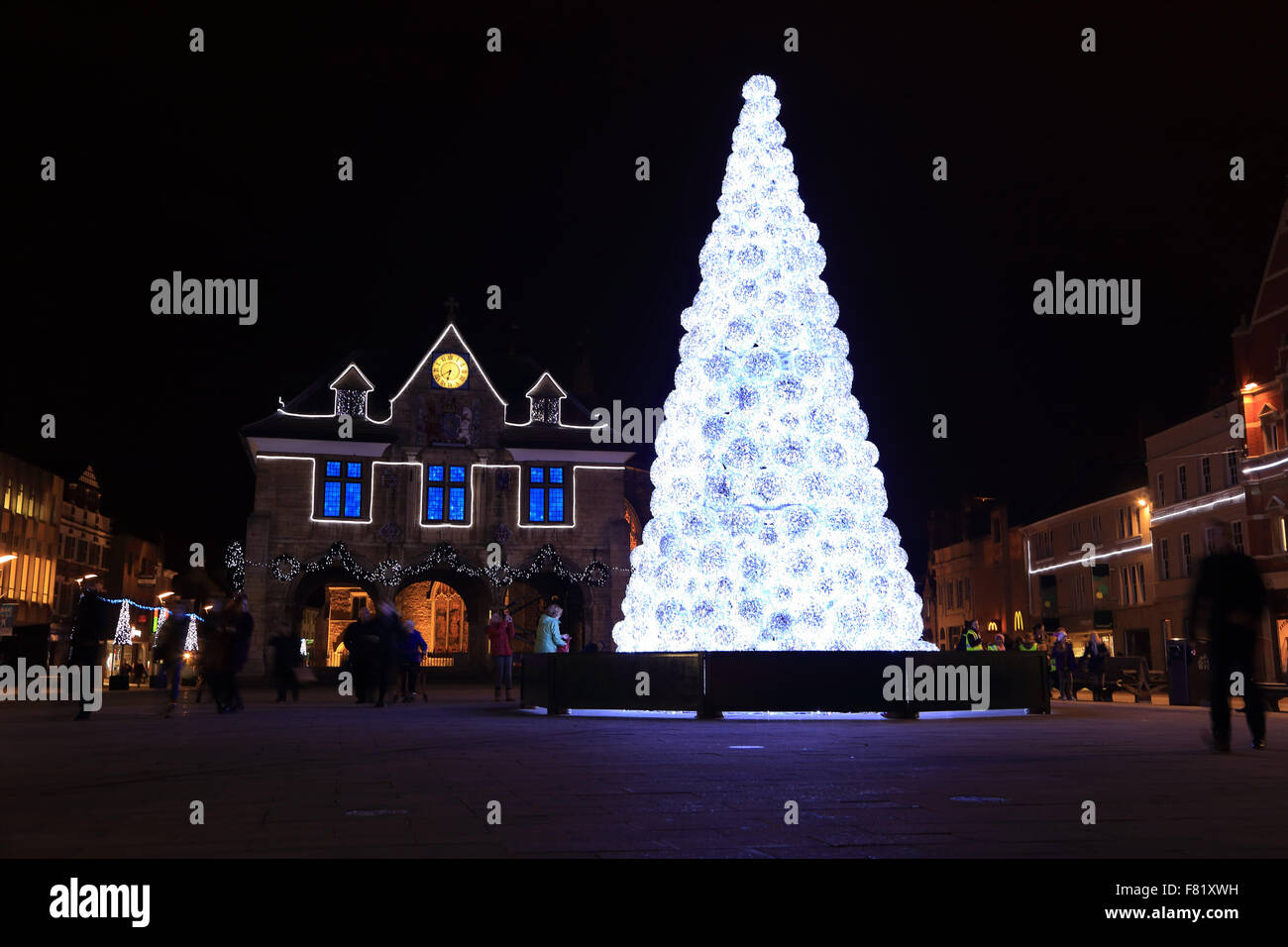 Peterborough, Cambridgeshire, UK. 3rd December, 2015. A Christmas tree