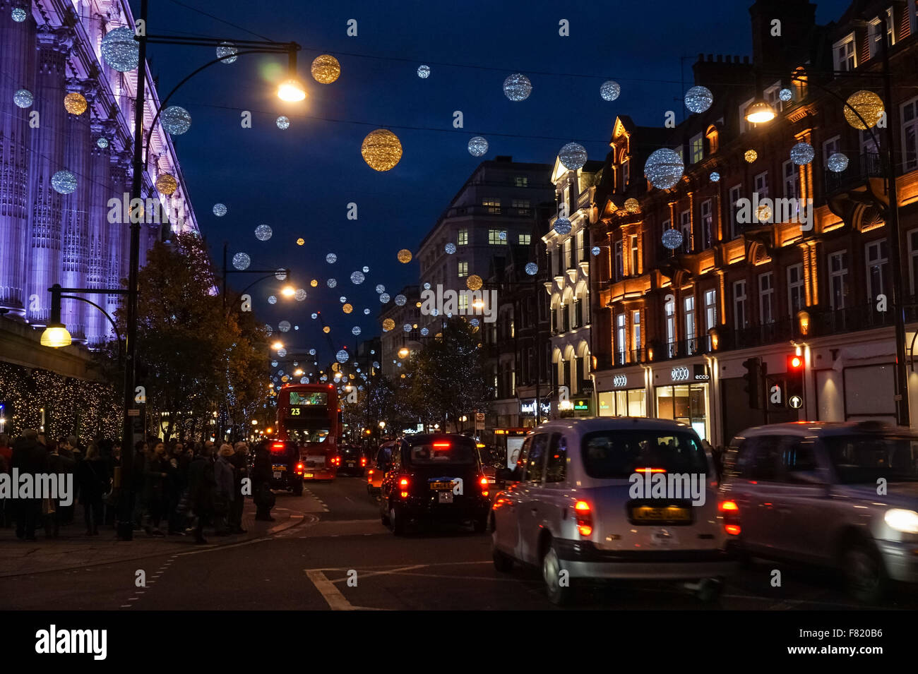 Christmas decorations on Oxford Street in London England United Kingdom
