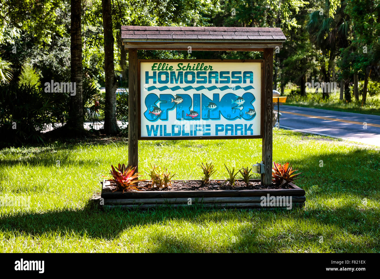 Ellie Schiller Homosassa Springs Wildlife State Park sign in Florida