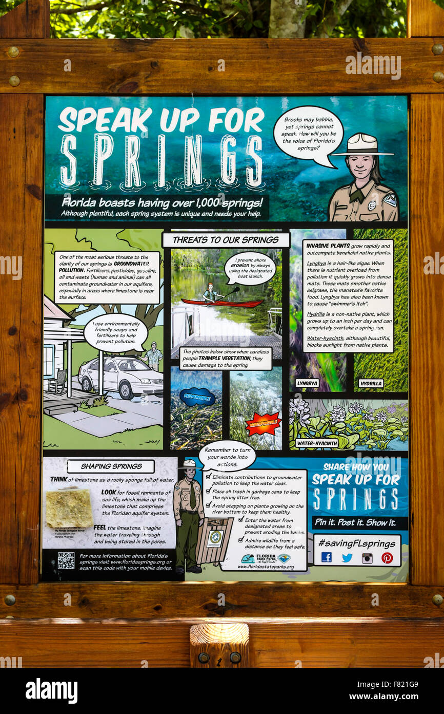 Speak Up For Springs newspaper posted at the Homosassa Springs Wildlife