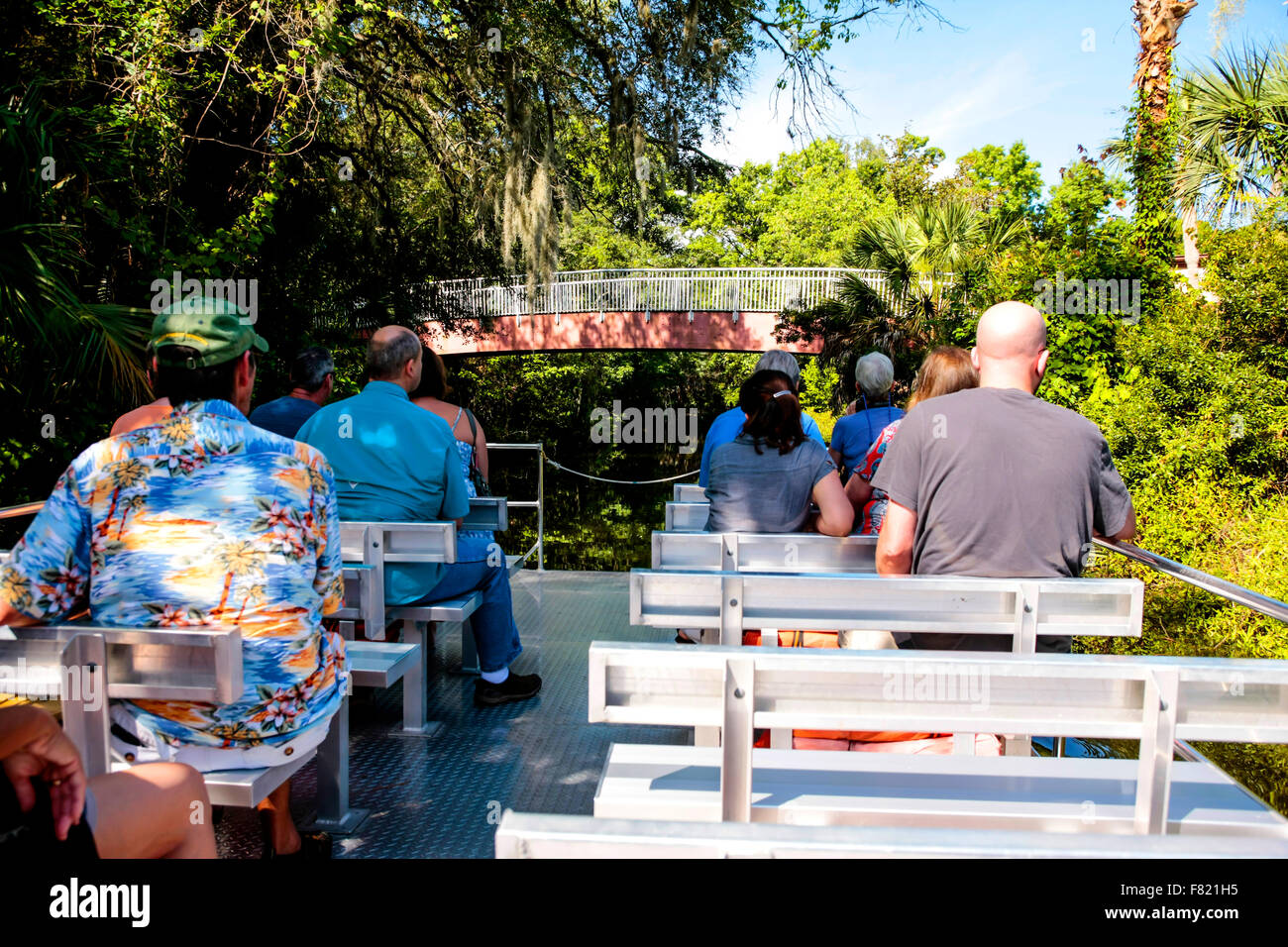 People on the boat tour at Homosassa Springs in Florida Stock Photo - Alamy