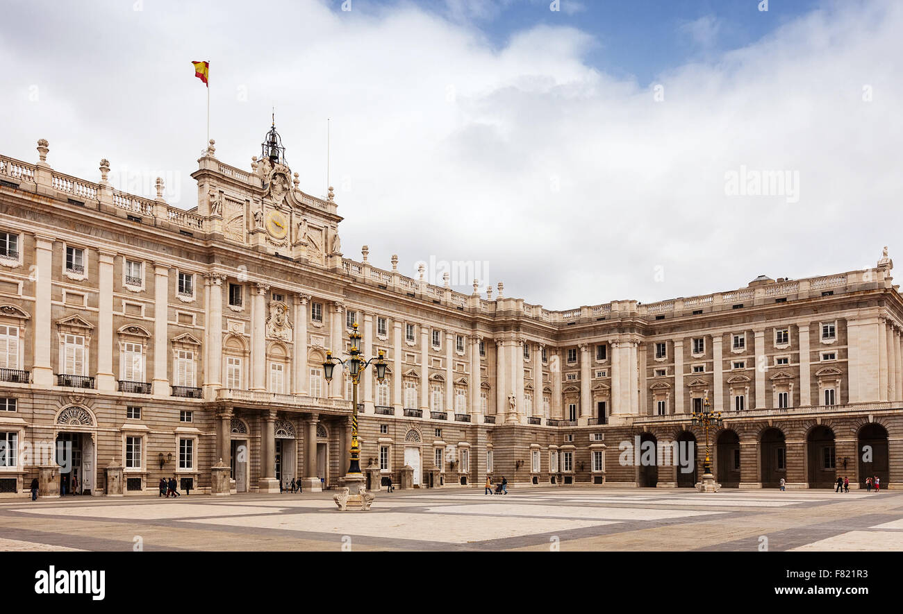 Royal Palace of Madrid - is official residence of Spanish Royal Family Stock Photo
