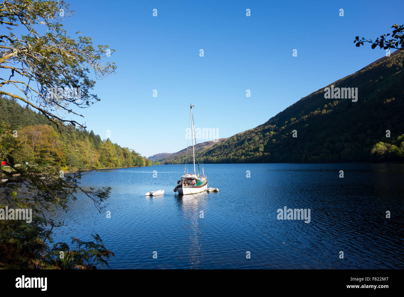 A view along Loch Ness on a beautiful autumn's day Stock Photo