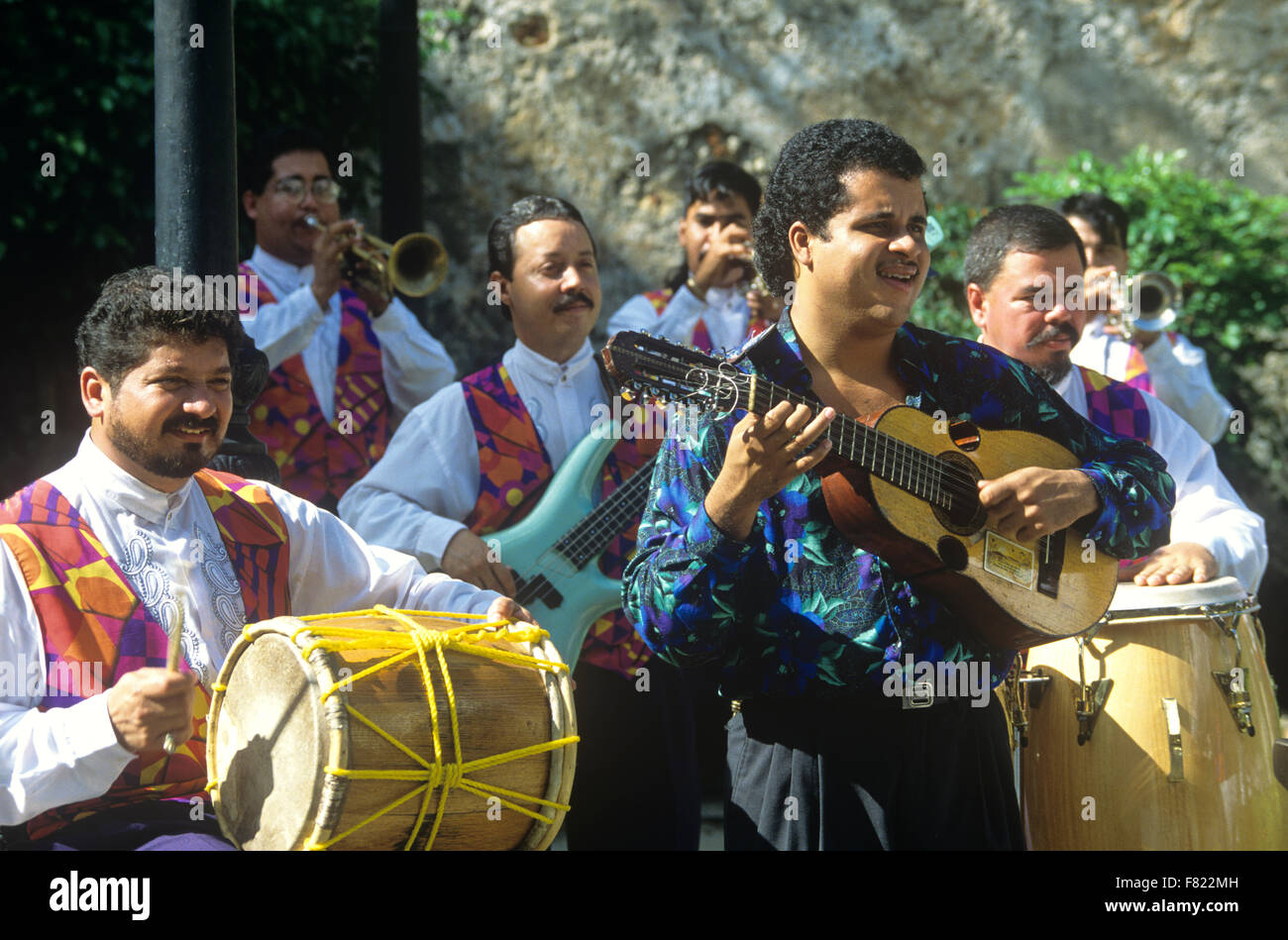 Festival entertainers, Old San Juan, Puerto Rico, Caribbean. Stock Photo