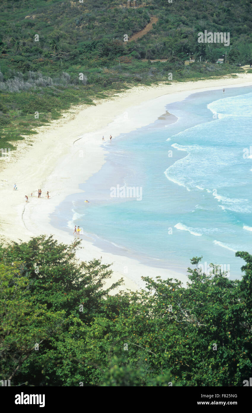 Flamenco Beach nestles in a horseshoe cove on Culebra Island, Puerto