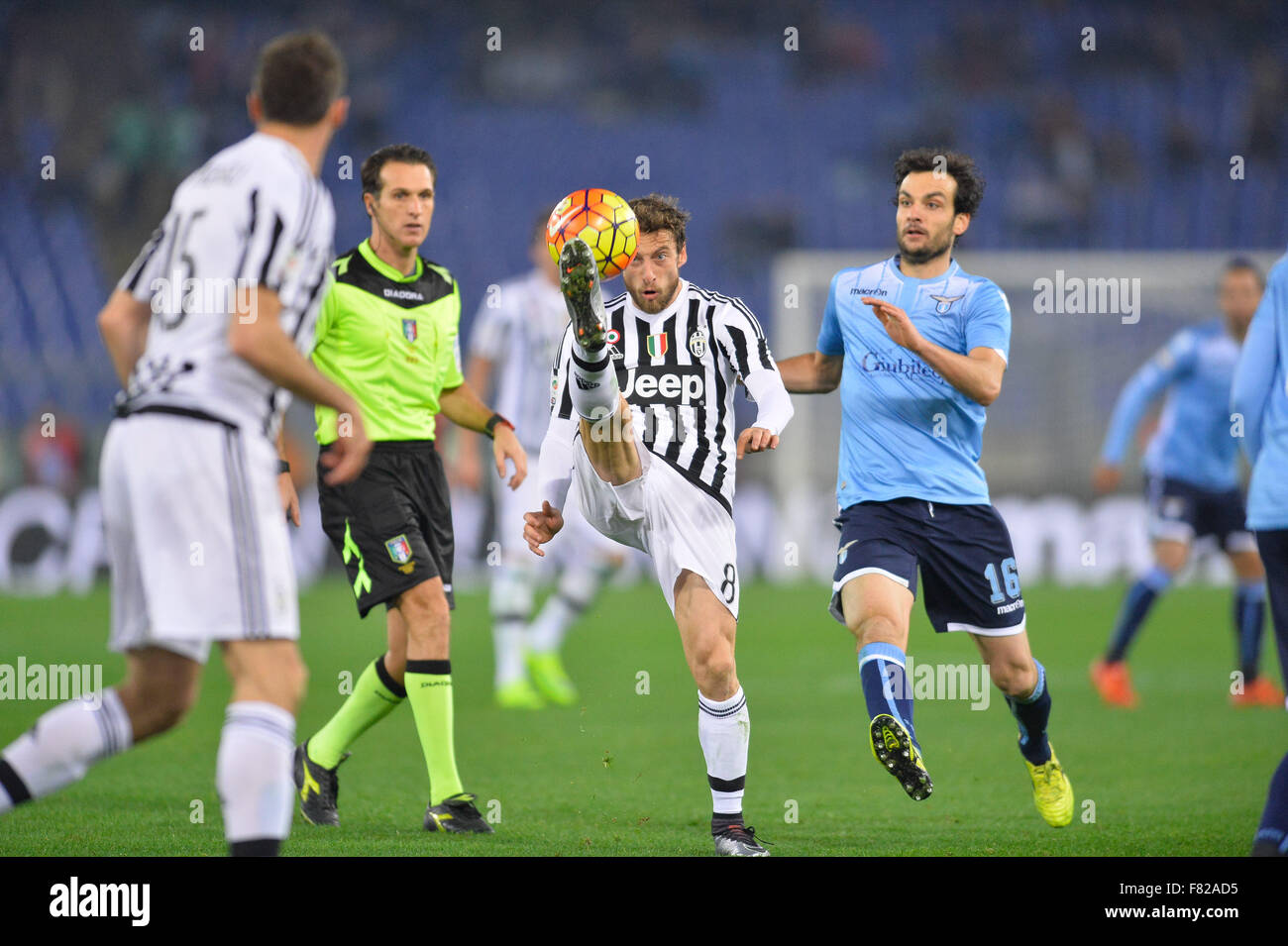 Rome, Italy. 03rd Nov, 2015. CLAUDIO MARCHISIO during the Italian Serie A football match S.S. Lazio vs F.C. Juventus at the Olympic Stadium in Rome, on december 04, 2015. Credit:  Silvia Lore'/Alamy Live News Stock Photo