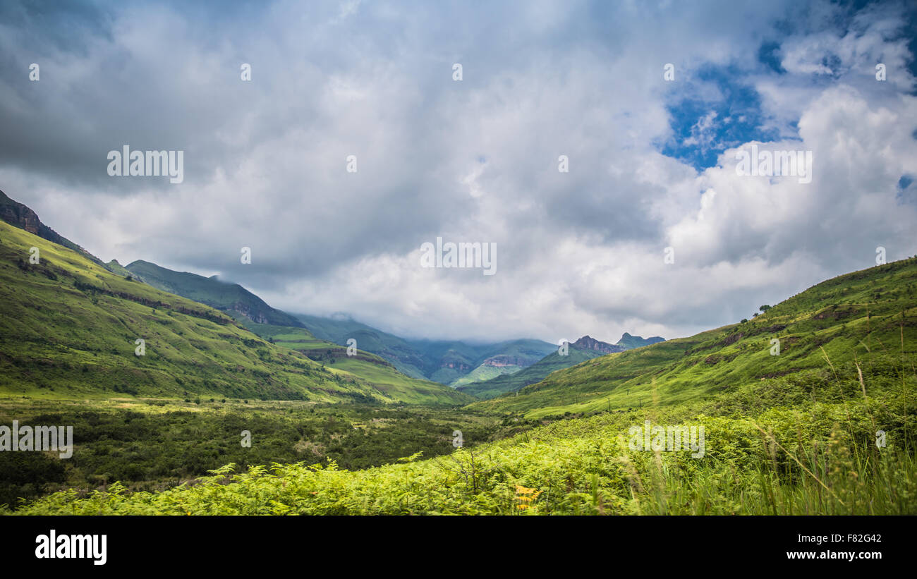Panoramic view of the Drakensberg National Park in Kwazulu Natal Stock ...