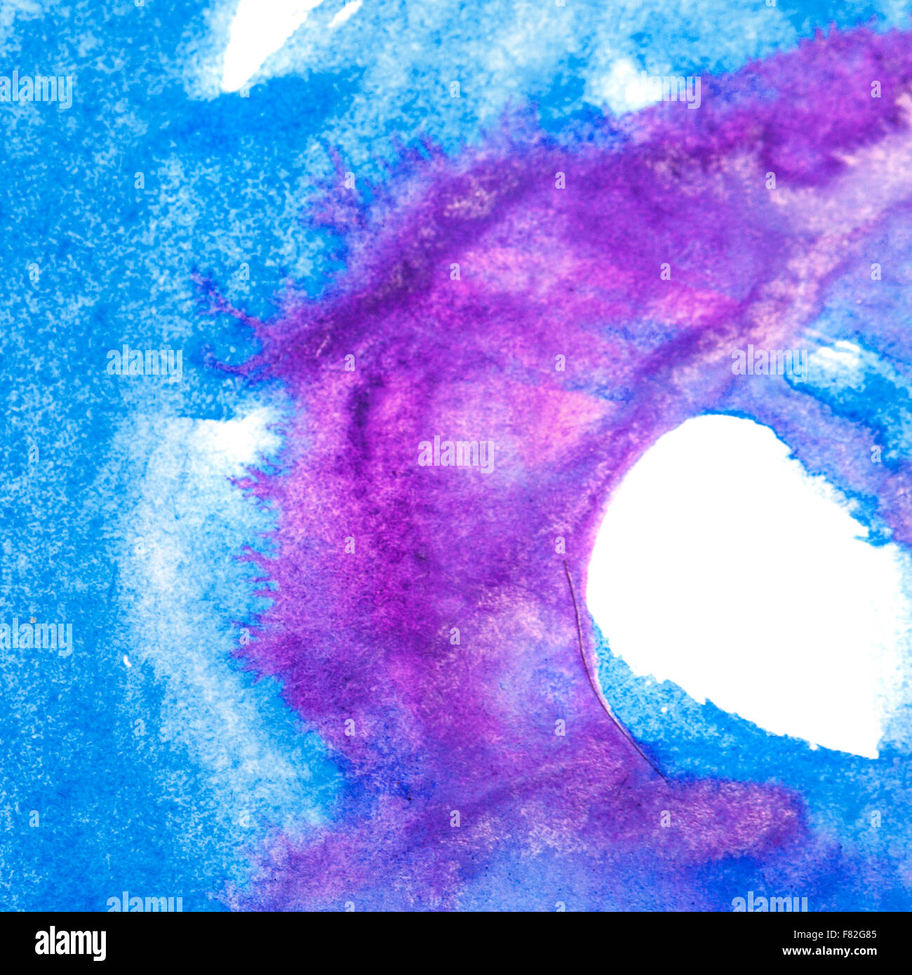 Abstract art oil paint. Paint brush strokes on canvas closeup. Design elements. Color conversions. Blue, purple. Stock Photo
