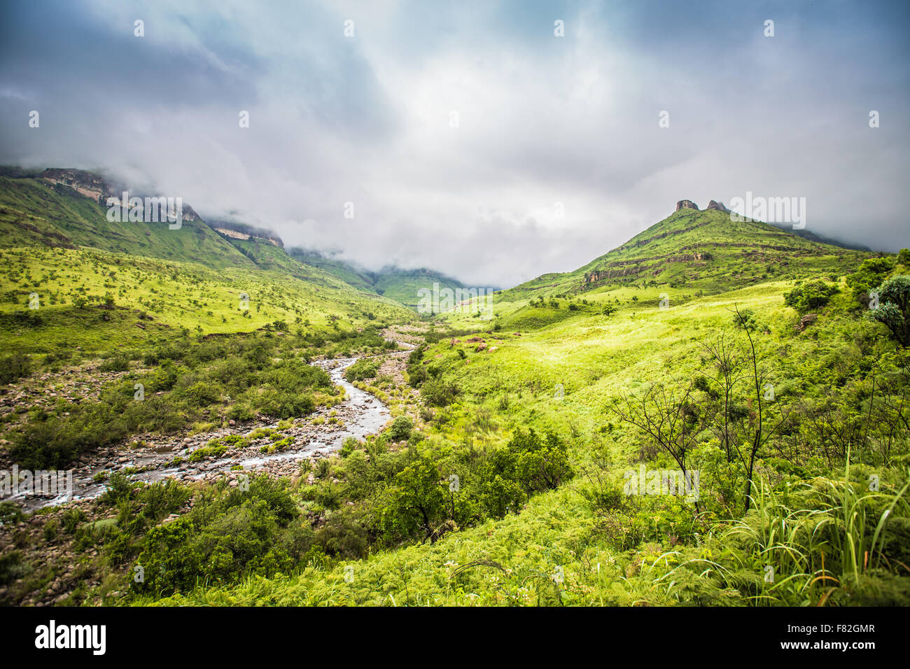 Panoramic view of the Drakensberg National Park in Kwazulu Natal Stock ...
