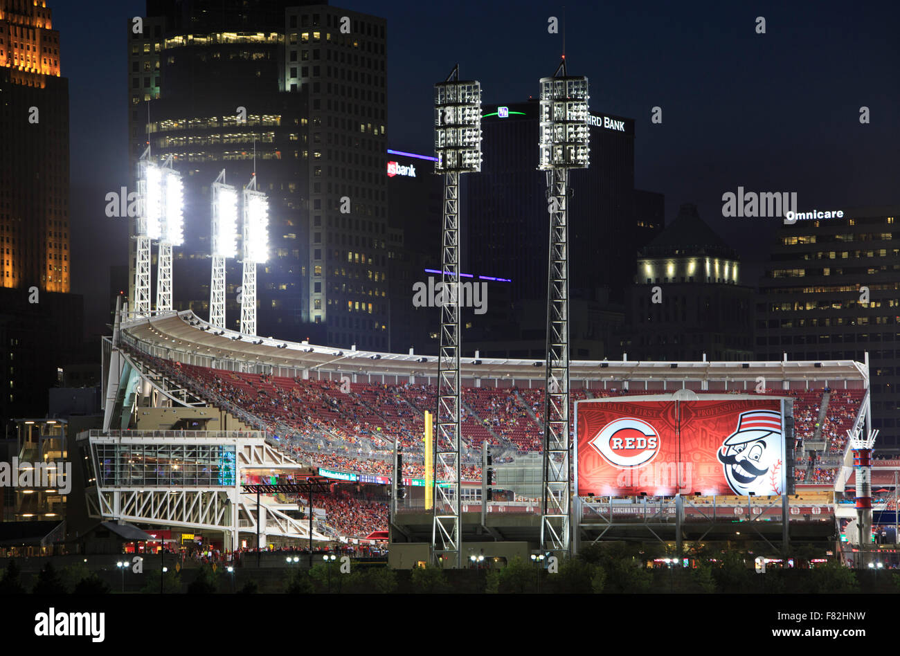 Great American Ball Park, home of the Cincinnati Reds (American Professional baseball team). Stock Photo