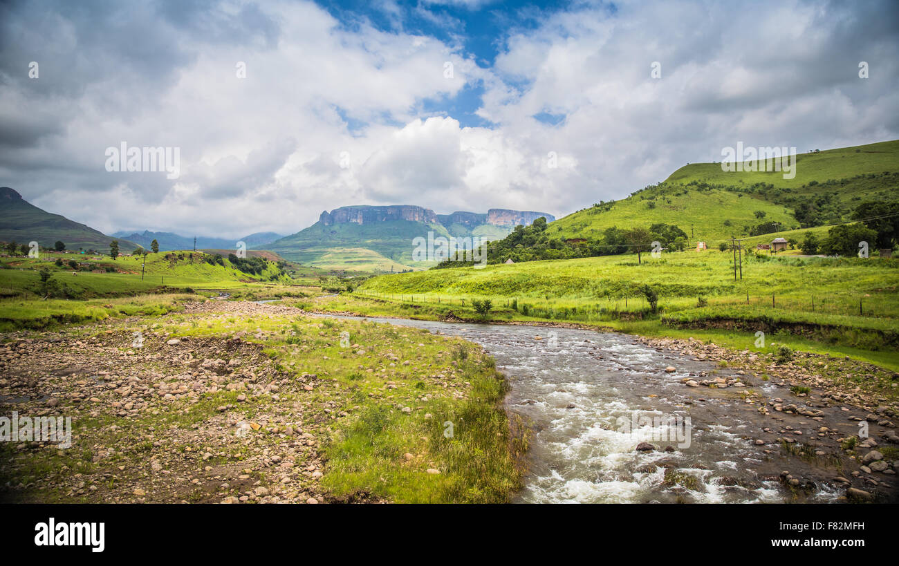 Panoramic view of the Drakensberg National Park in Kwazulu Natal Stock ...