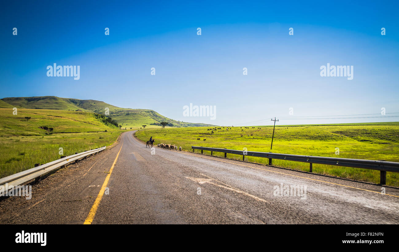 Panoramic view of the Drakensberg National Park in Kwazulu Natal Stock ...