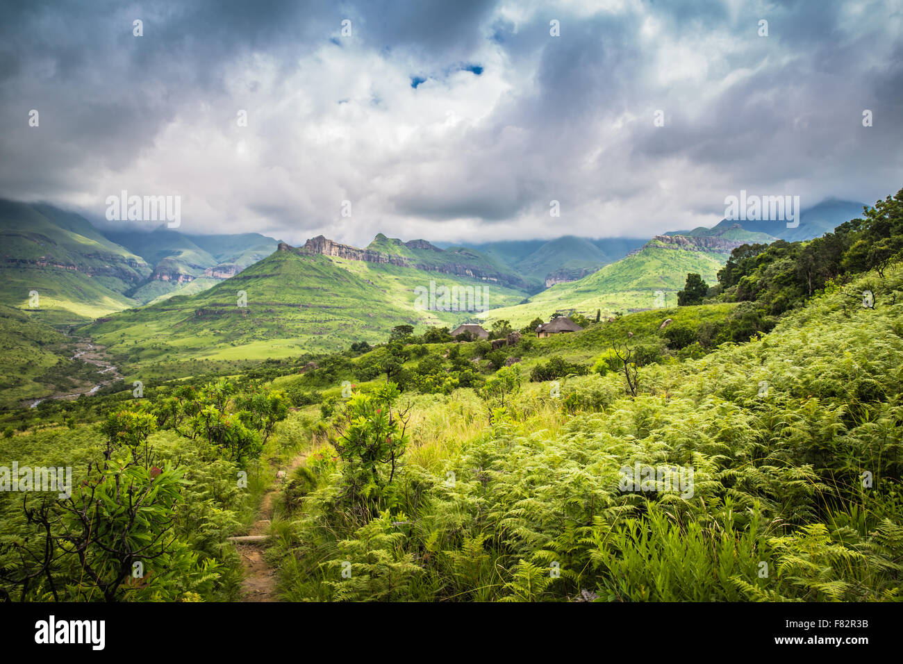 Panoramic view of the Drakensberg National Park in Kwazulu Natal Stock ...