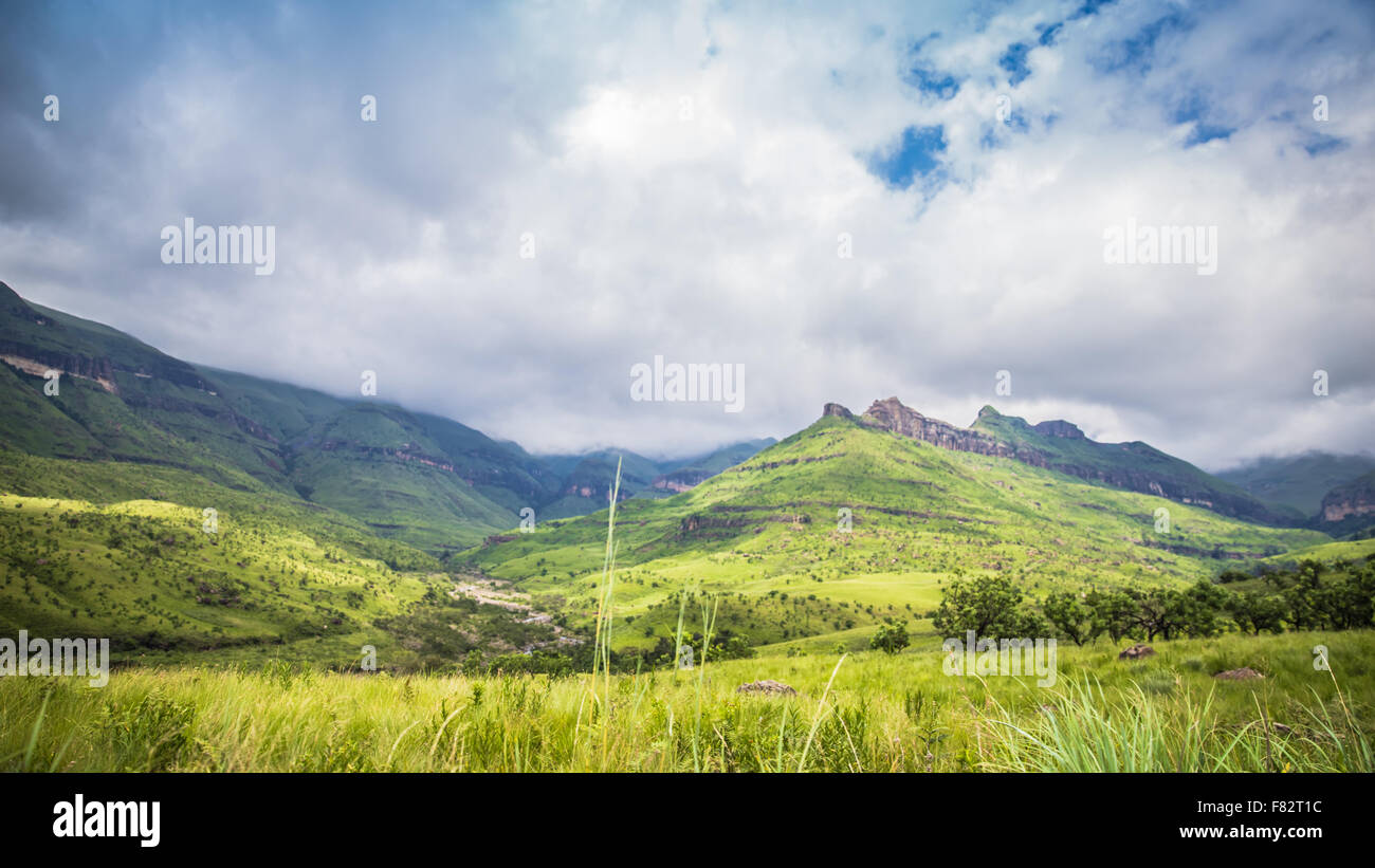 Panoramic view of the Drakensberg National Park in Kwazulu Natal Stock ...