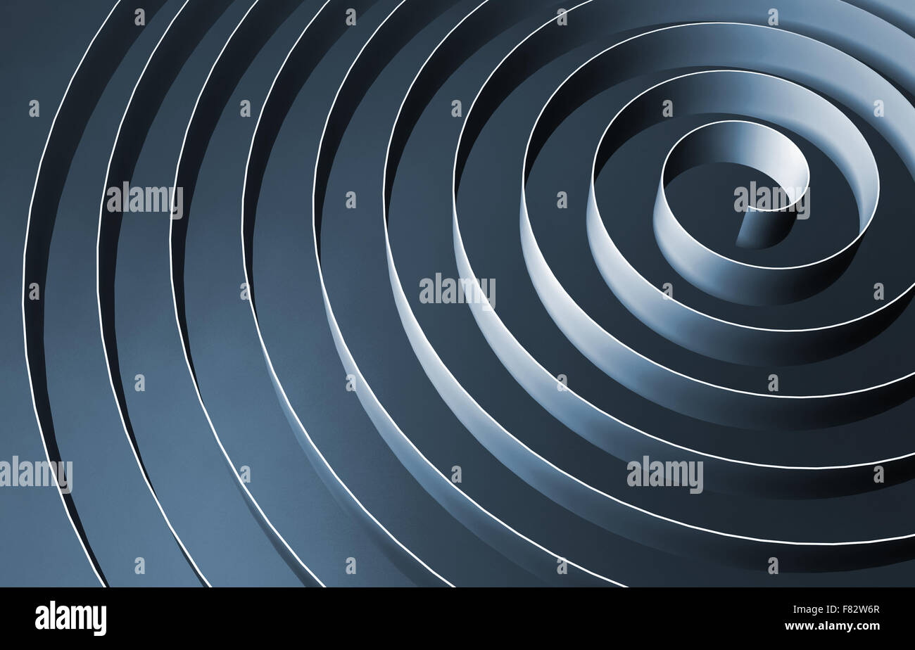 Blue 3d spiral with dark shadows, abstract digital illustration ...