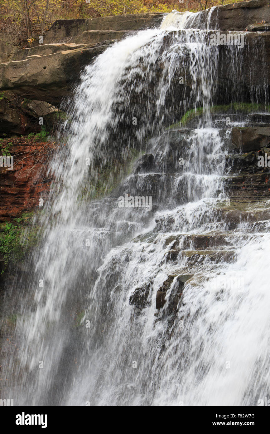 Details of Brandywine Falls, Cuyahoga Valley National Park, Ohio Stock