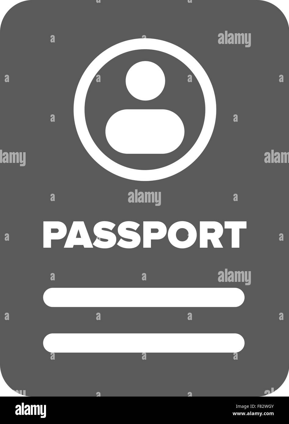 black ID passport icon on a white background Stock Vector