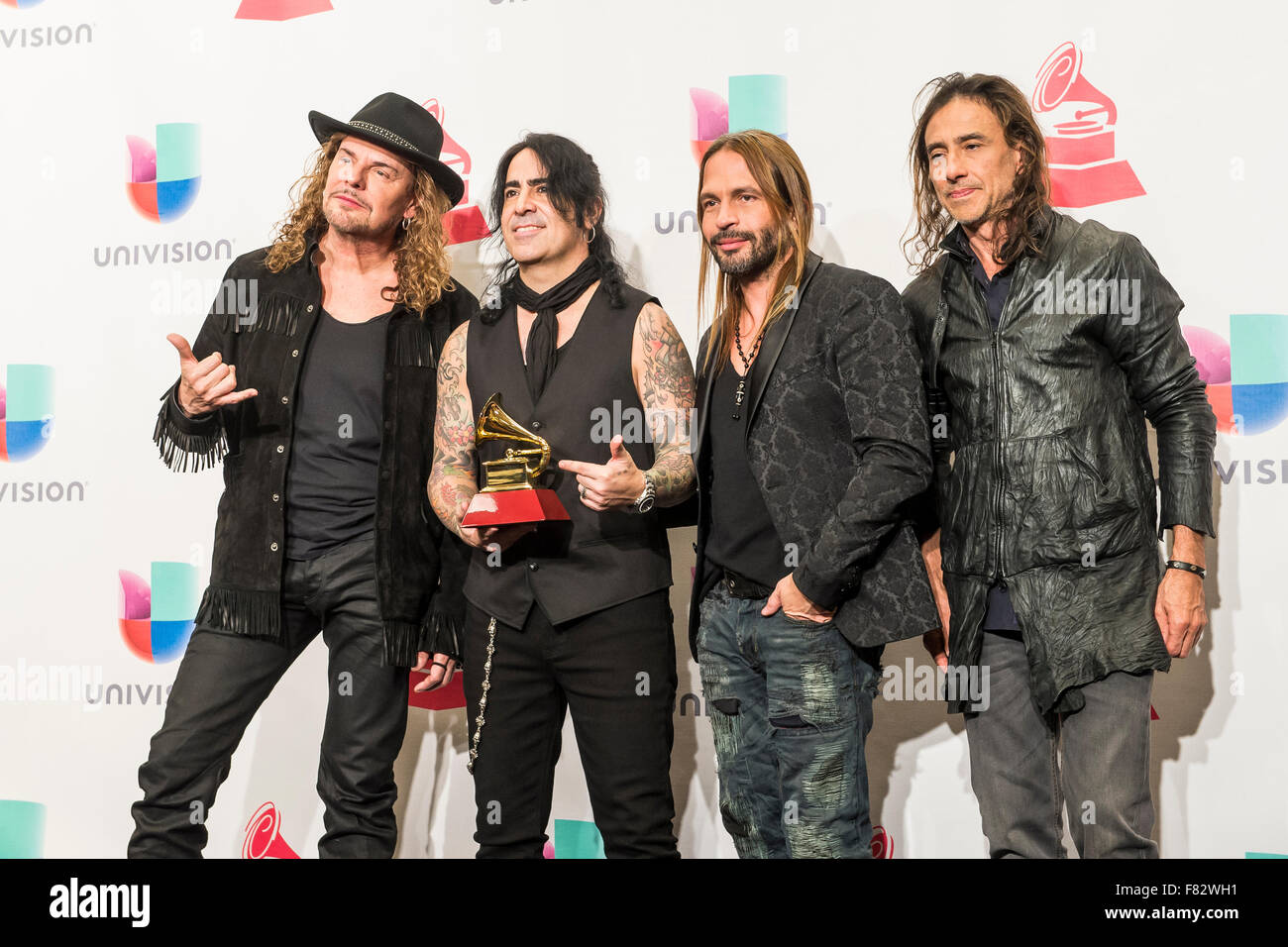 Music Group Mana pose in the press room during the 16th Annual Latin
