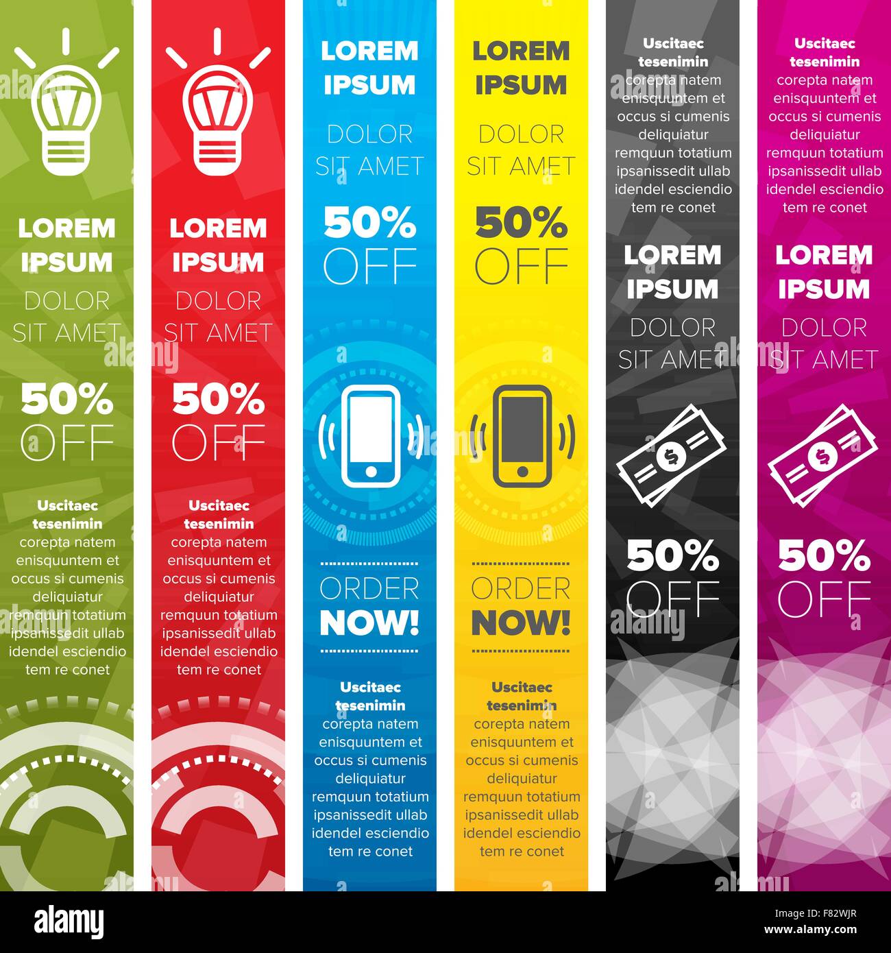 Vertical web banners with multi color backgrounds Stock Vector Image ...
