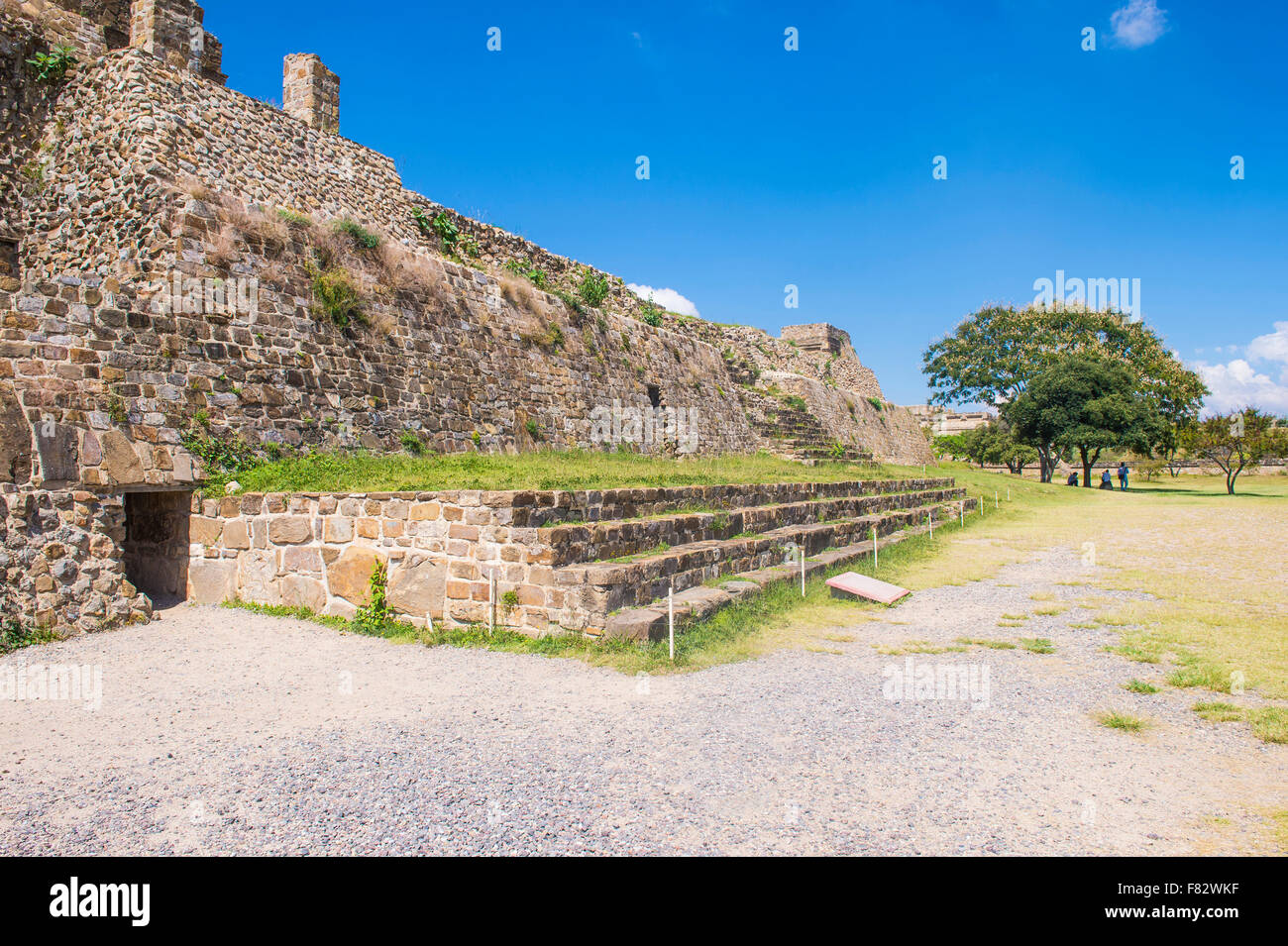 The ruins of the Zapotec city of Monte Alban in Oaxaca, Mexico Stock
