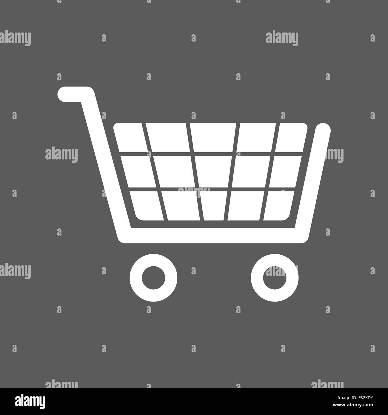 white shopping basket icon on a black background Stock Vector Image ...