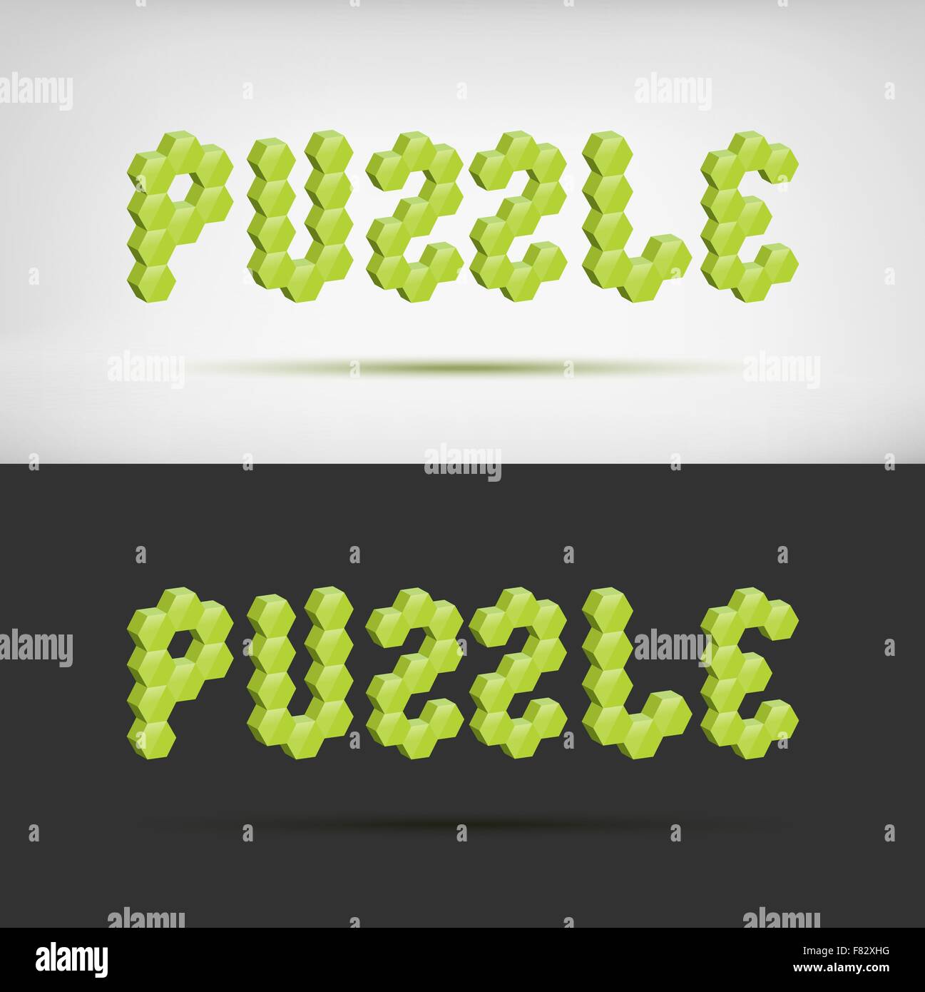 green puzzle word on a black and white backgrounds Stock Vector Image ...