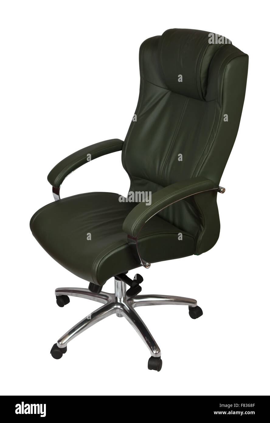 Executive green leather office chair, isolated on white Stock Photo Alamy
