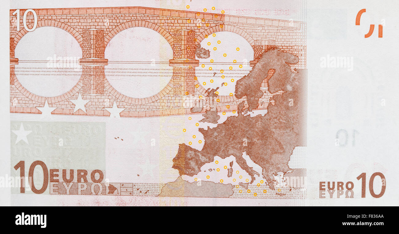 Ten euro. New banknote reverse Stock Photo