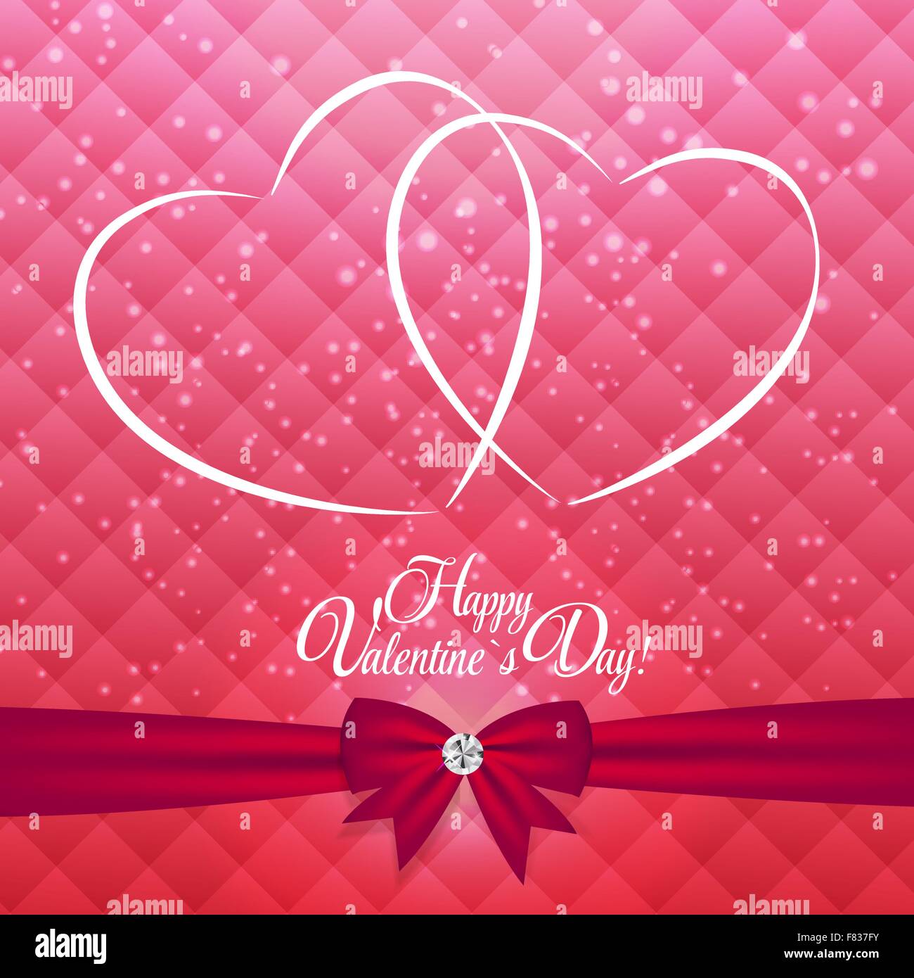 Happy Valentines Day Card with Heart. Vector Illustration Stock Vector ...