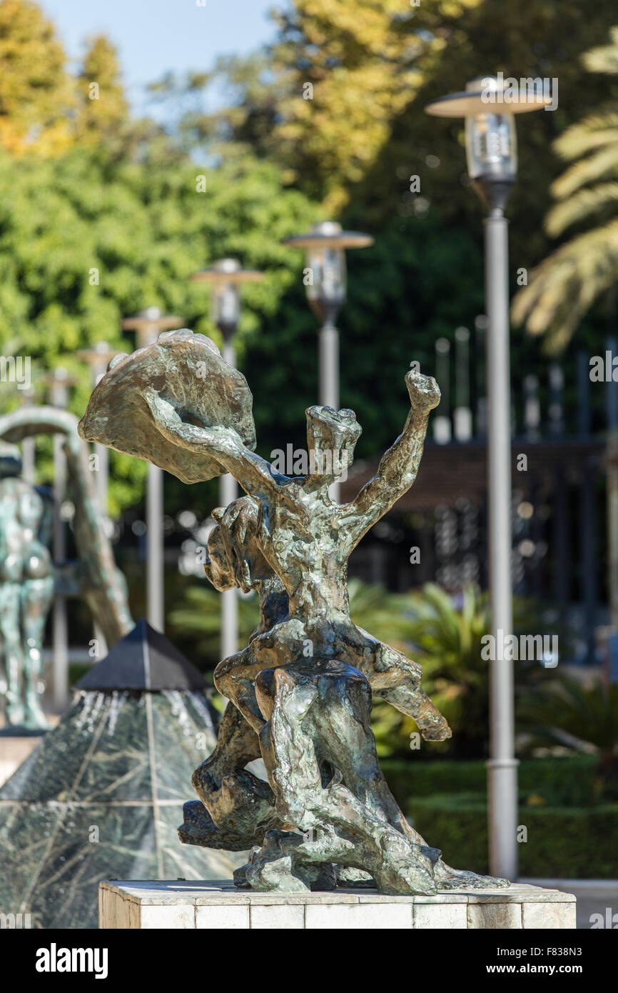 Spanish artist Salvador Dali bronze sculptures on display at the