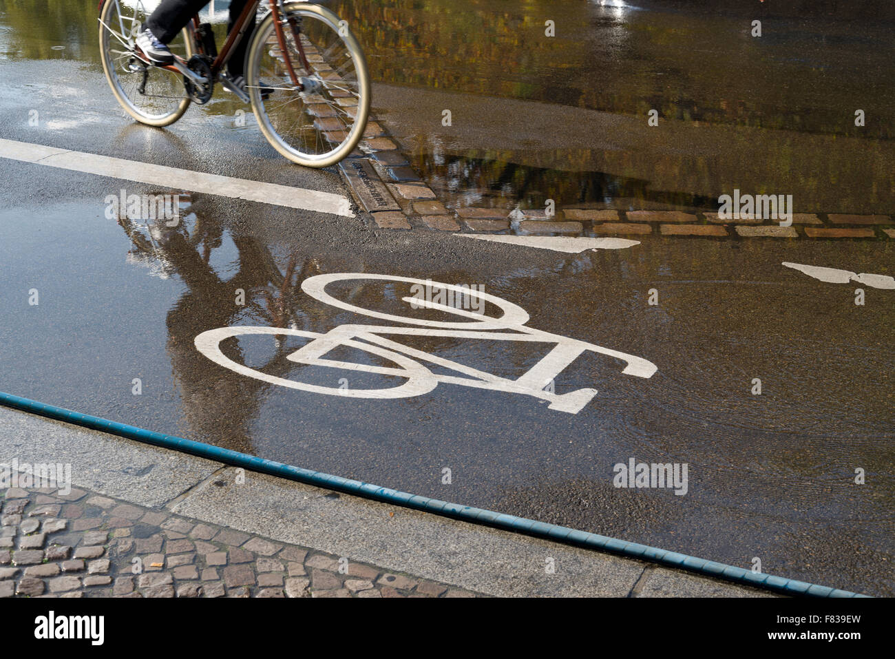 bicycle lanes are marked with