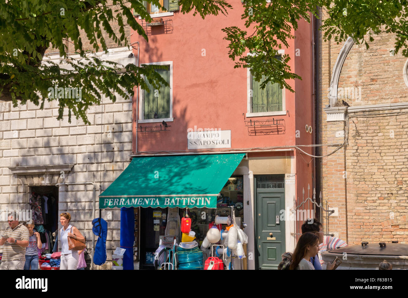 Campo dei Santi Apostoli hardware store Venice Stock Photo