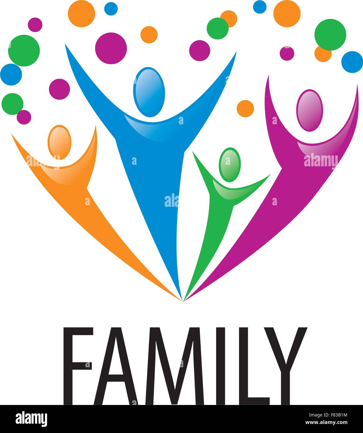 Family union heart shape logo hi-res stock photography and images ...