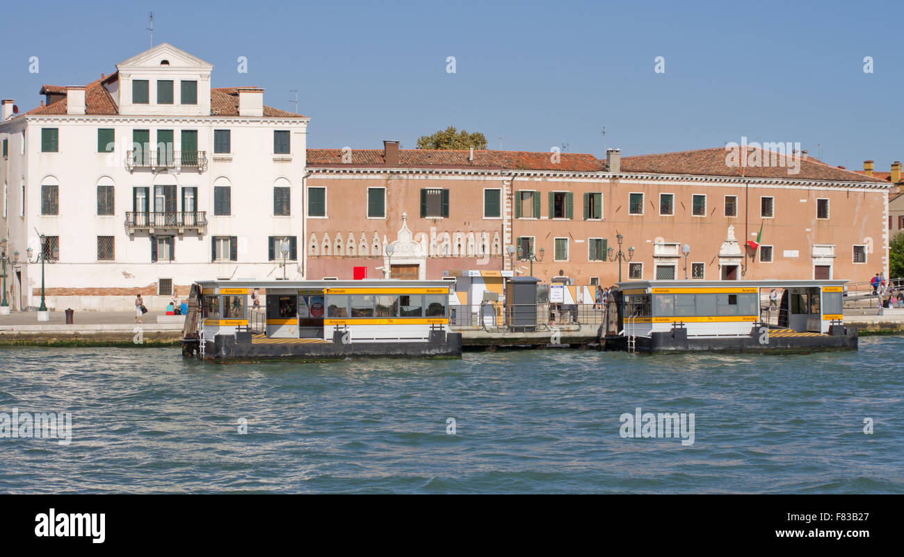 Arsenale vaporetto stop Venice. Stock Photo