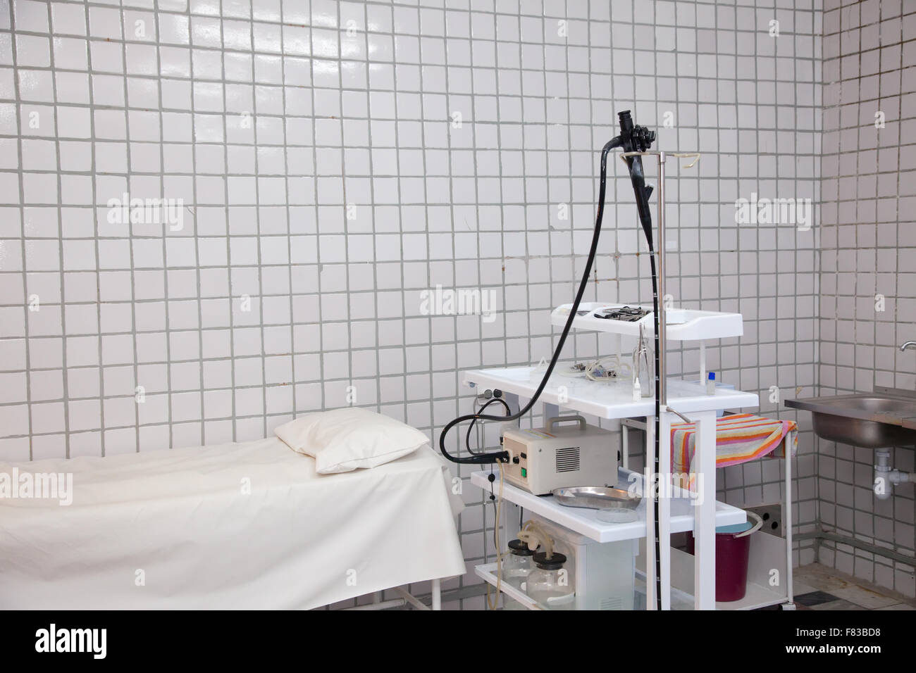 Interior with endoscope equipment in medical clinic Stock Photo
