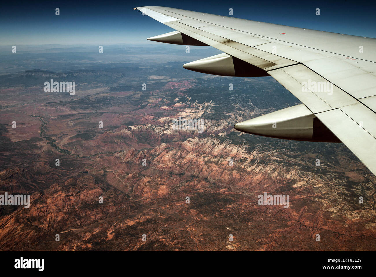 View from plane, Zion National Park, Utah, USA Stock Photo Alamy