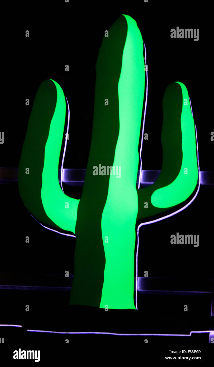 Electric sign for a cactus, Berlin. Stock Photo