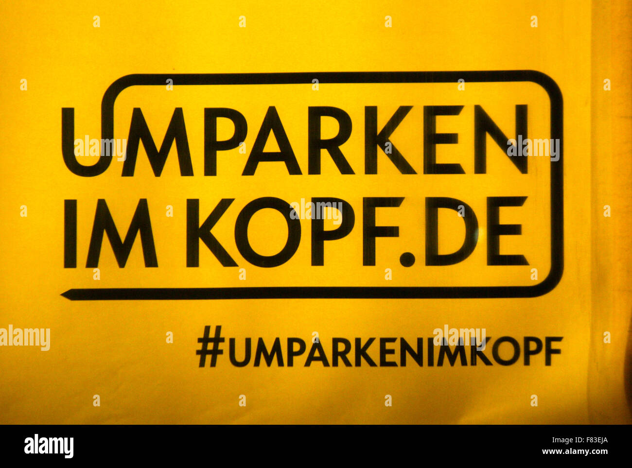 Markenname: 'Umparken im Kopf' von 'Opel', Berlin. Stock Photo