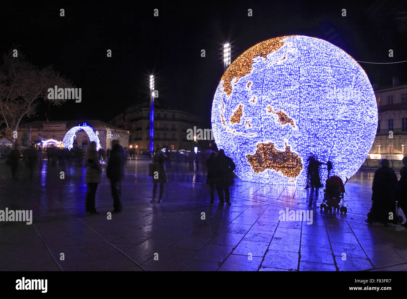 Christmas Illuminations on the Place De La Comedie in the city center ...